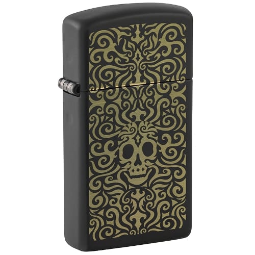 ZIPPO schwarz matt Skull Design 60006595