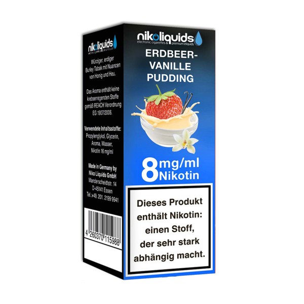 Liquid nikoliquids Erdbeer-Vanillepudding mit 8mg Nikotin