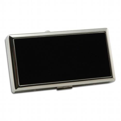 Zigarettenetui Pearl 12er 100 mm mit Innenclip aus Metall Lack in schwarz silber glänzend