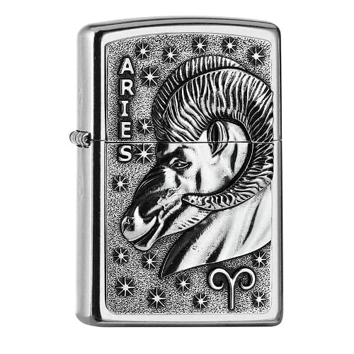 ZIPPO Street chrom Aries Emblem Tierkreiszeichen 2006507