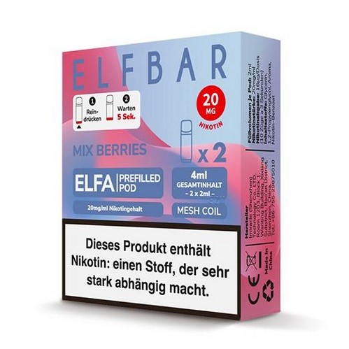 E-Liquidpod ELFBAR Elfa Mix Berries 20 mg 2 Pods