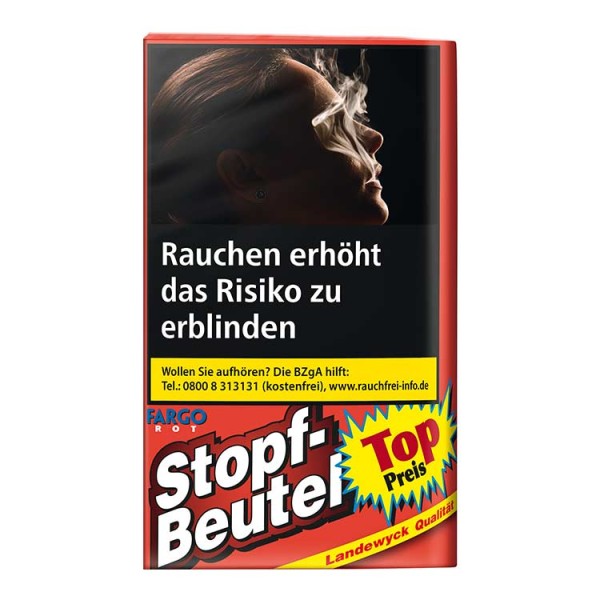 POUCH Zigarettentabak FARGO Stopf-Beutel Rot 30 Gramm