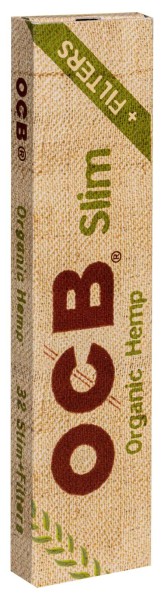 Zigarettenfilter OCB Organic Hemp Slim + Tips 1 Heftchen mit 32 Blatt