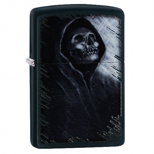 Zippo schwarz matt Grim Reaper Design