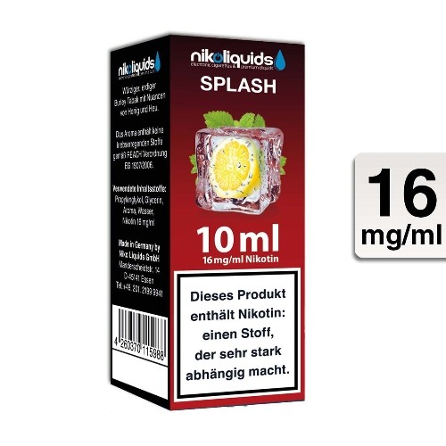 E-Liquid Nikoliquids Splash 16 mg/ml Flasche 10 ml