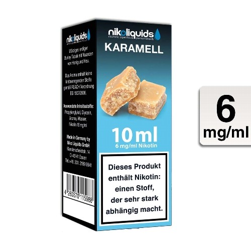 E-Liquid Nikoliquids Karamell 6 mg/ml Flasche 10 ml