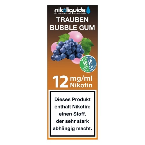 E-Liquid NIKOLIQUIDS Trauben Bubble Gum 12 mg