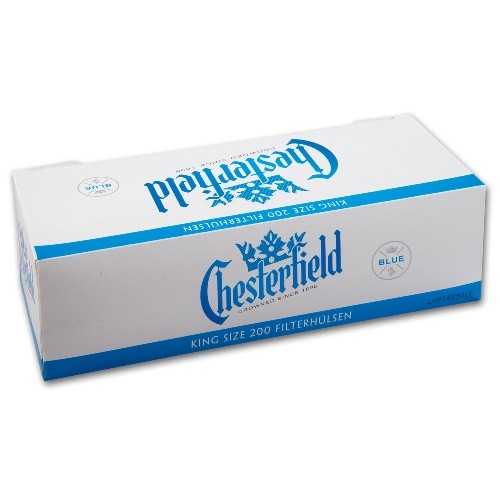 200 Stück Chesterfield Blue King Size Zigarettenhülsen