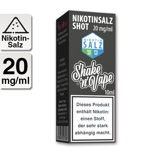 E-Liquid Nikotinsalz NIKOLIQUIDS Shot ohne Aroma 20 mg/ml