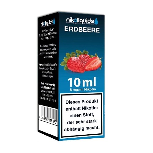 E-Liquid Nikoliquids Erdbeere mit 8 mg Nikton