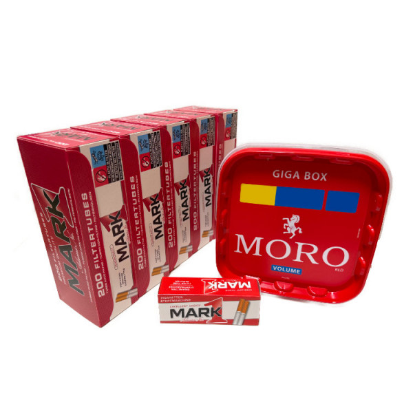 Moro Volumentabak 245g & 1.000 Mark 1 Hülsen und 1 x Mark 1 Stopfer