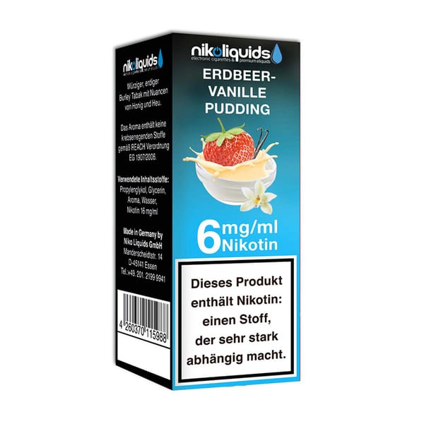 Liquid nikoliquids Erdbeer-Vanillepudding mit 6mg Nikotin