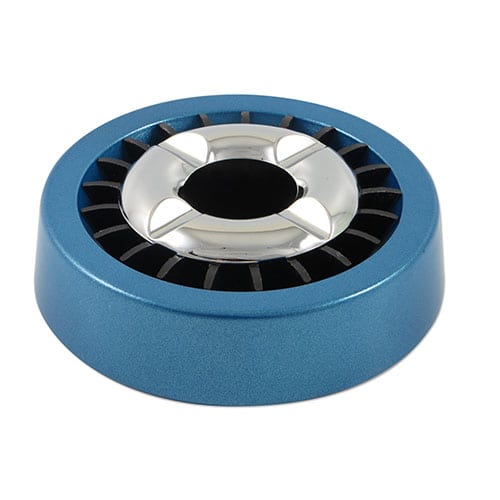 Aschenbecher mit Sterneinsatz aus Metall in taubenblau silbermetallic