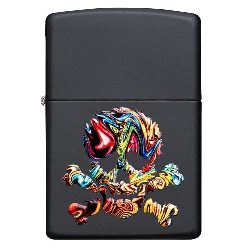 ZIPPO schwarz matt Skull Design 60005228