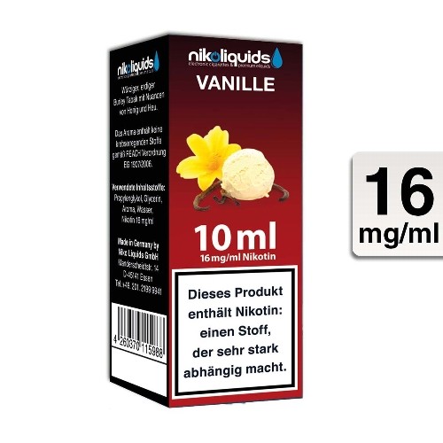 E-Liquid Nikoliquids Vanille 16 mg/ml Flasche 10 ml