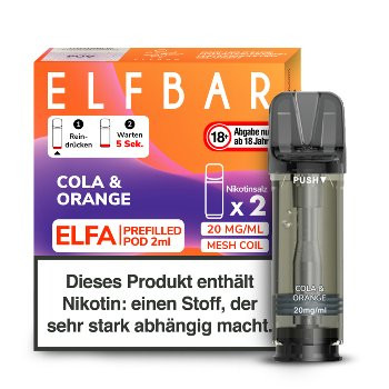 E-Liquidpod ELFBAR Elfa COLA & ORANGE 20 mg 2 Pods