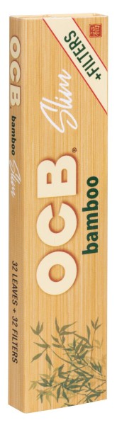 Zigarettenfilter OCB Bamboo Slim + Tips 1 Heftchen mit 32 Blatt