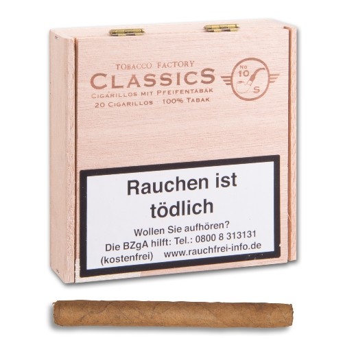 Tobacco Factory Classics No 10 Sumatra mit Pfeifentabak 20 Zigarillos