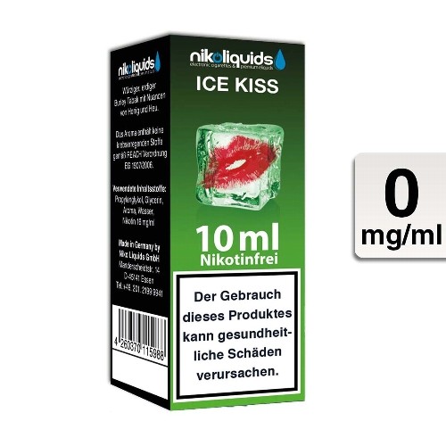 E-Liquid Nikoliquids Ice Kiss nikotinfrei Flasche 10 ml