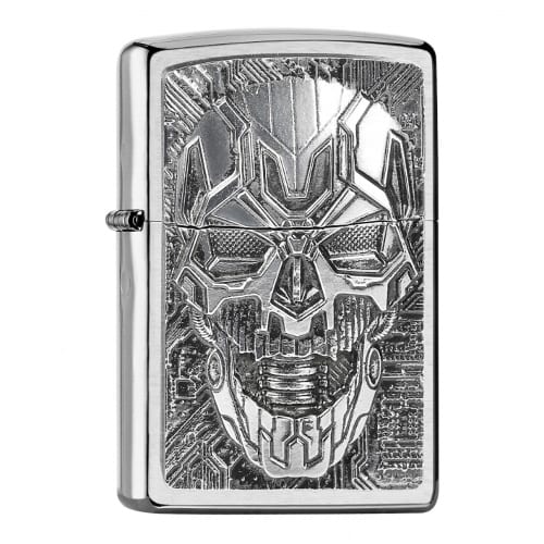 ZIPPO chrom gebuerstet Technic Skull Trick 2007759