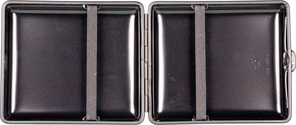 Zigtt.-Etui v.H. Soft-Leder dunkelbraun, Rahmen schwarz, 18e