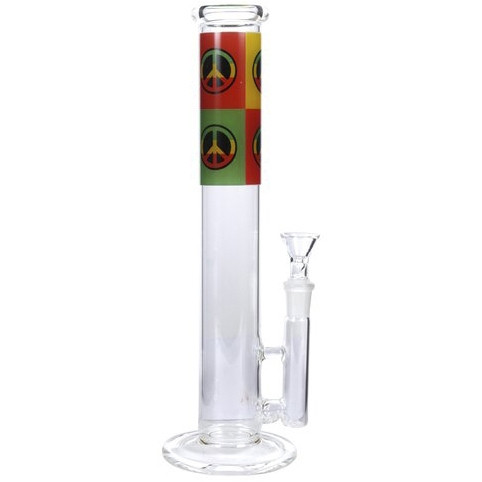 Bong Glas Rasta Peace Sticker 30 cm hoch