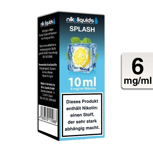 E-Liquid Nikoliquids Splash 6 mg/ml Flasche 10 ml