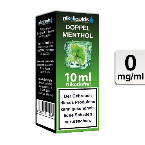 E-Liquid NIKOLIQUIDS Doppel Menthol 0 mg 50 PG / 50 VG