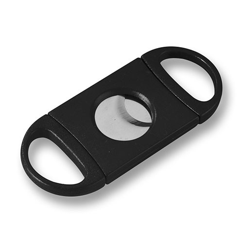 Zigarrencutter aus Kunststoff Edelstahl in schwarz 18 mm Durchmesser