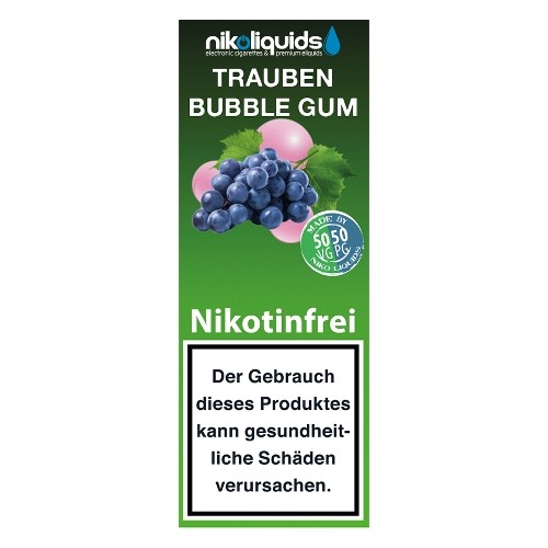 E-Liquid NIKOLIQUIDS Trauben Bubble Gum 0 mg