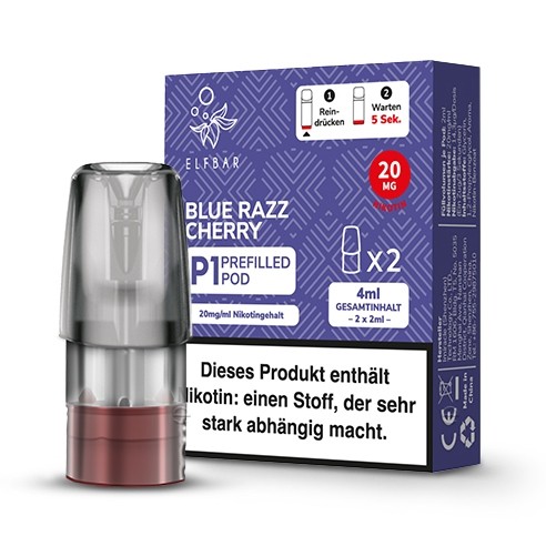 E-Liquidpod ELFBAR Mate500 Blue Razz Cherry 20 mg 2 Pods