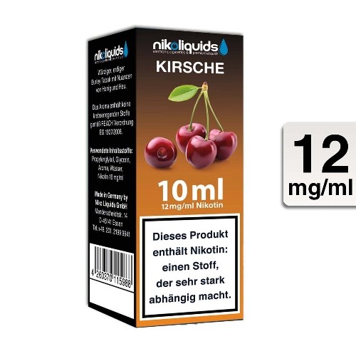 E-Liquid Nikoliquids Kirsche 12 mg/ml Flasche 10 ml