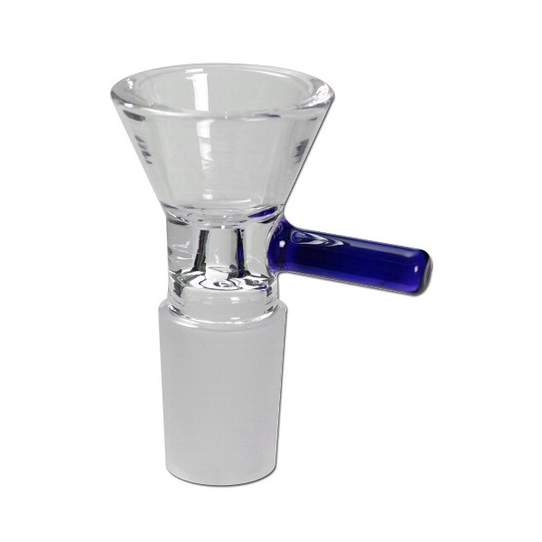 Glaskopf mit Henkel blau Schliff 18,8 mm Ø 28 mm