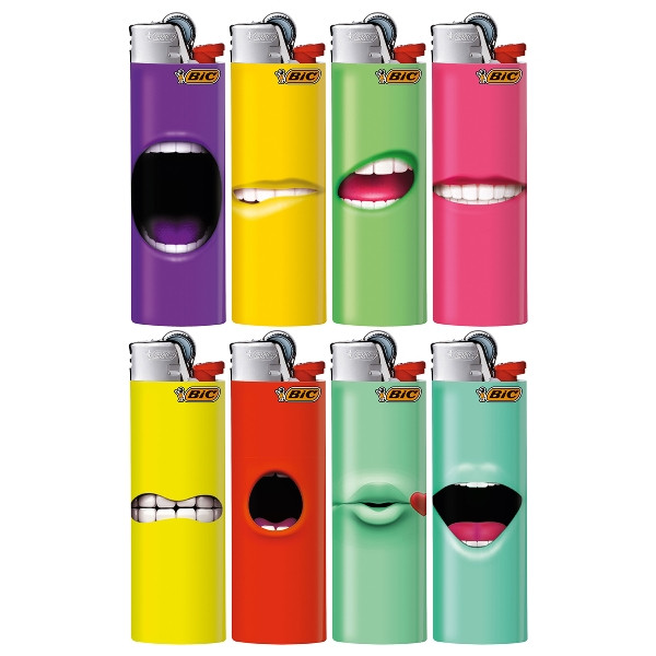 Einwegfeuerzeug Stein BIC Maxi Mouth Steller mit 50 Stück
