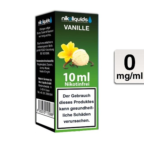E-Liquid Nikoliquids Vanille nikotinfrei Flasche 10 ml