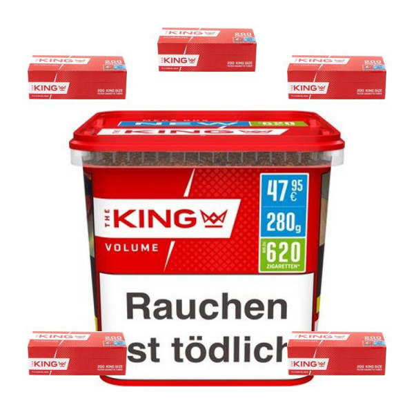 1 x KING Red Volumentabak 280g Box & 1.000 King Red Hülsen