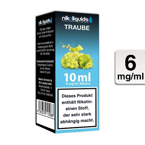 E-Liquid Nikoliquids Traube 6 mg/ml Flasche 10 ml