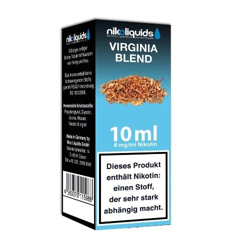 E-Liquid Nikoliquids Virginia Blend mit 6 mg Nikotin