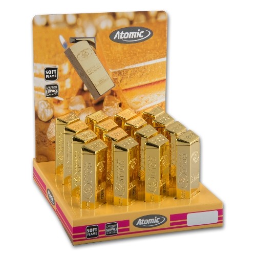 Feuerzeug Piezo ATOMIC Goldbarren