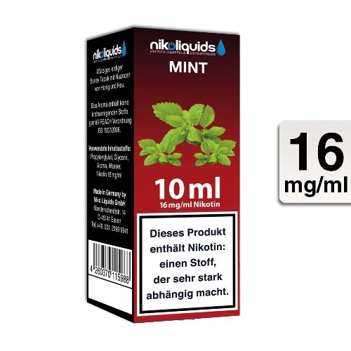 E-Liquid Nikoliquids Mint 16 mg/ml Flasche 10 ml