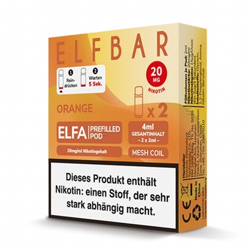 E-Liquidpod ELFBAR Elfa Wild Orange 20mg 2 Pods