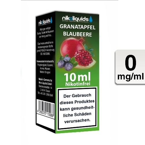 E-Liquid NIKOLIQUIDS Granatapfel Blaubeere 0 mg 50 PG / 50 VG