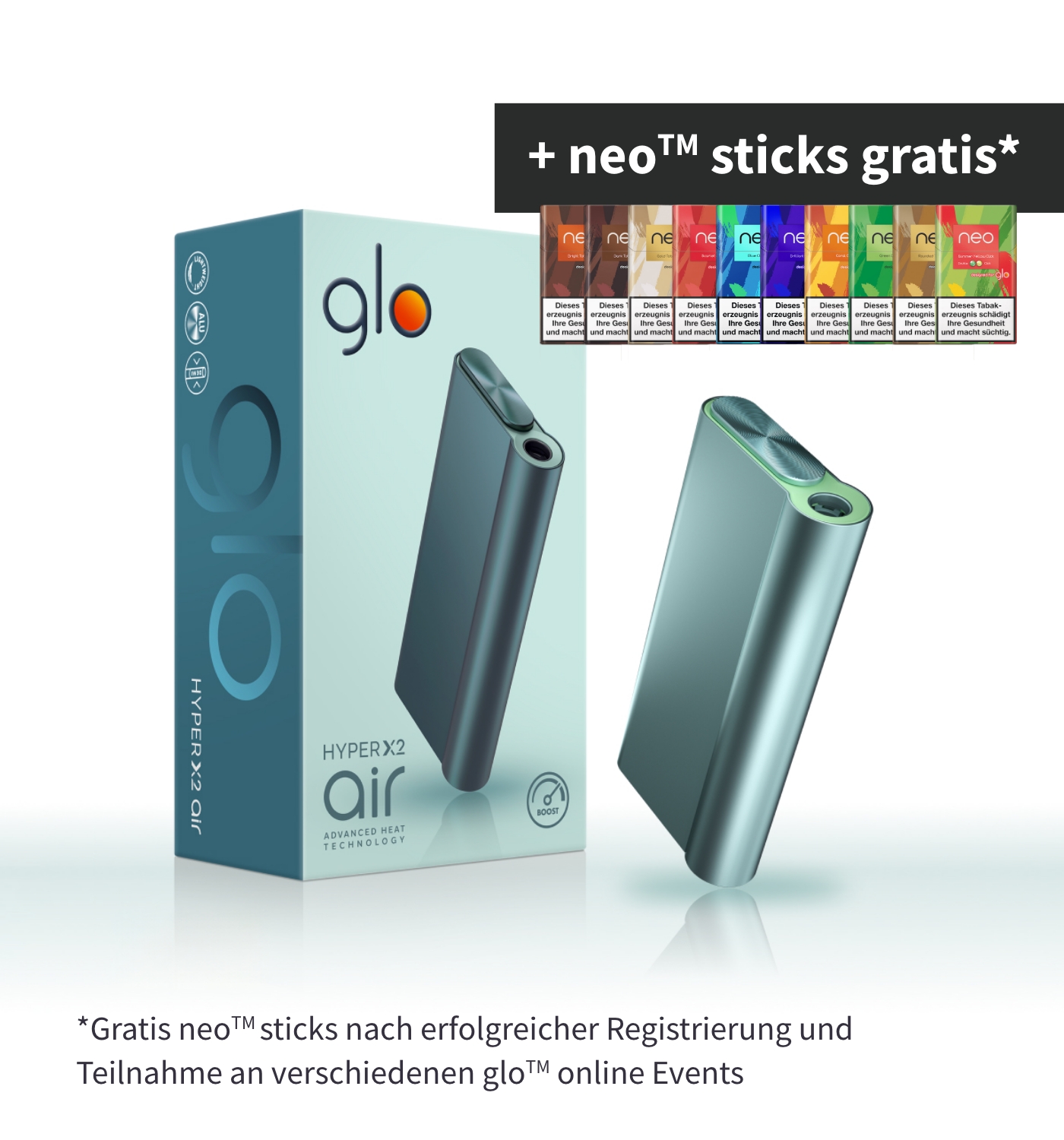 glo™ Tabakerhitzer X2 White/Gold Device Kit bis zu 8 neo oder veo gratis  Online Kaufen, Für nur 19,00 €