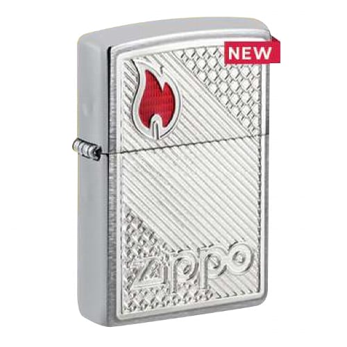 ZIPPO chrom gebuerstet Tiles Emblem 60006370