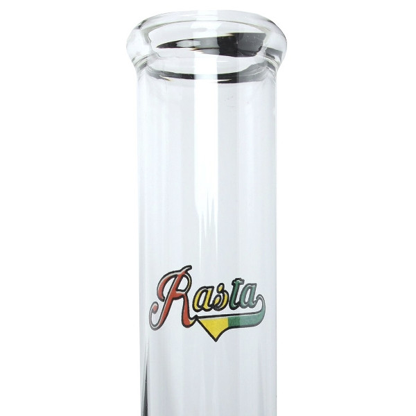Bong Glas Rasta gebogen 33 cm hoch