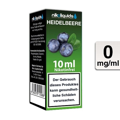 E-Liquid Nikoliquids Heidelbeere nikotinfrei Flasche 10 ml
