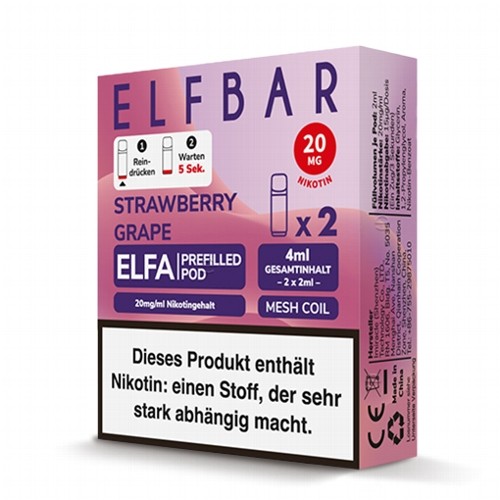 E-Liquidpod ELFBAR Elfa Strawberry Grape 20mg 2 Pods