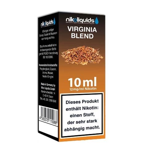 E-Liquid Nikoliquids Virginia Blend mit 12 mg Nikotin