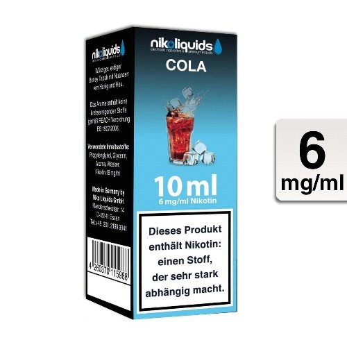 E-Liquid Nikoliquids Cola 6 mg/ml Flasche 10 ml
