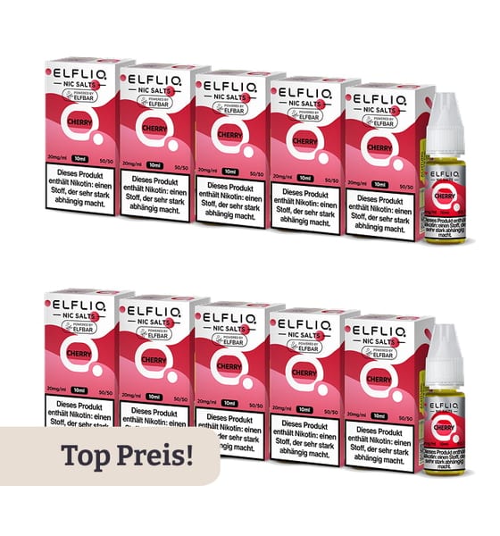 10er Pack E-Liquid Nikotinsalz ELFBAR Elfliq Cherry 20mg